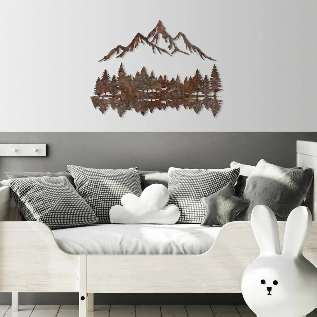 Nástěnná kovová dekorace Landscape 2 vícebarevná