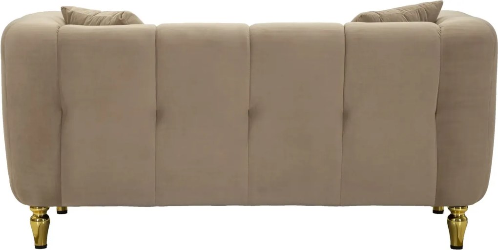 Dvojmiestna pohovka Alma 155 cm taupe/zlatá