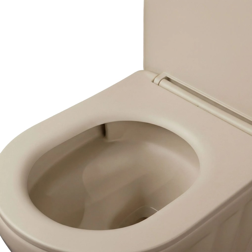 Závesná WC misa + umývadlo na dosku REA DUO, béžová mat