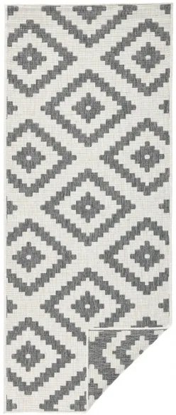 NORTHRUGS - Hanse Home koberce Kusový koberec Twin-Wendeteppiche 103132 grau creme – na von aj na doma - 80x350 cm