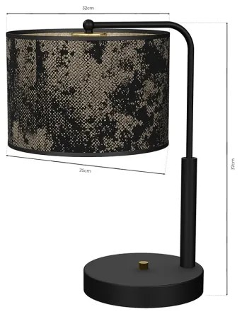 Stolná lampa SATINO 1xE27/60W/230V čierna/zlatá