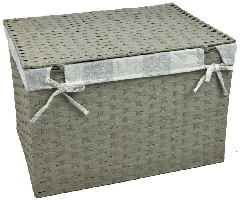 Úložný box s vekom sivý Rozmery (cm): 40x29, v. 28