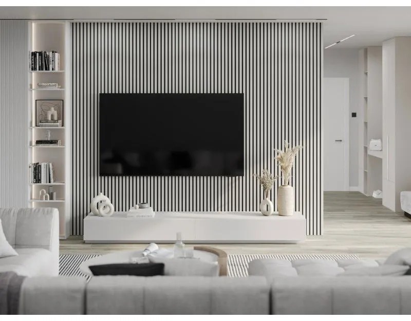 Mexen Lam-B, stenové lamely 275 × 31,5 cm, HDF doska 4 mm, biela lesklá, S100-275317-2812-054