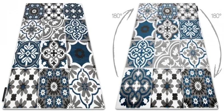 Kusový koberec ALTER Porto kvety modrý