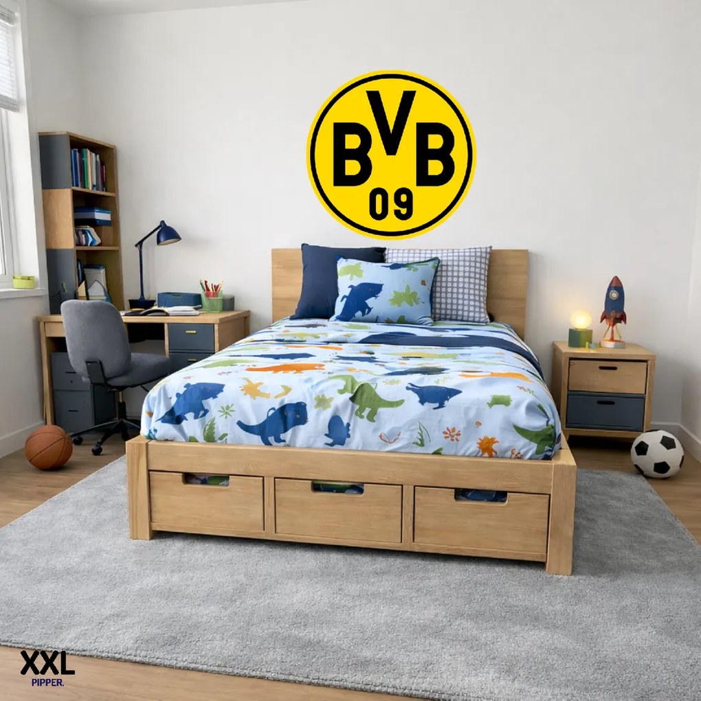 100x100cm Logo Borussia Dortmund - textilná nálepka na stenu Veľkosť: 100 cm