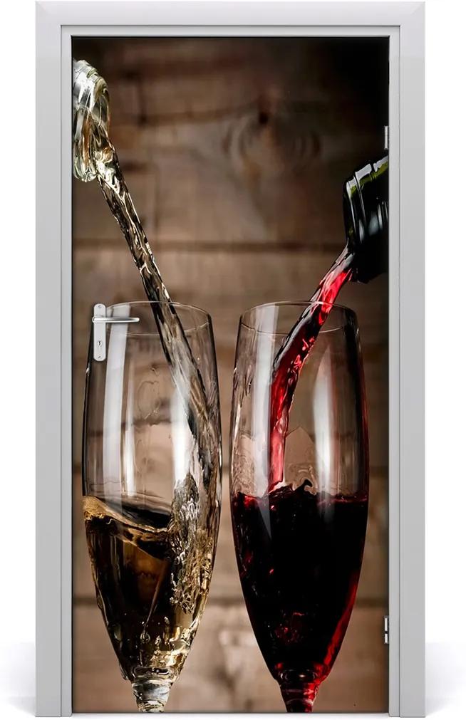 Fototapeta na dvere samolepiace  víno v pohári