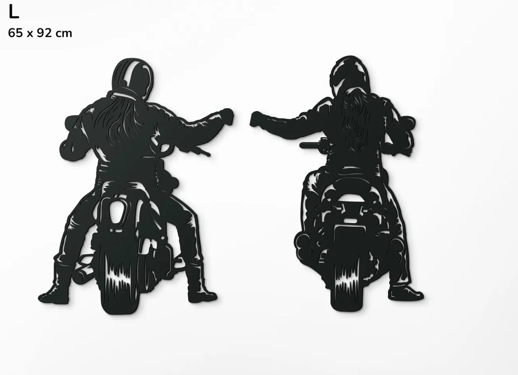 drevko Drevená nálepka Motorkári Rozmer obrazu: 32,5 x 46 cm, Farba dekorácie: Čierna