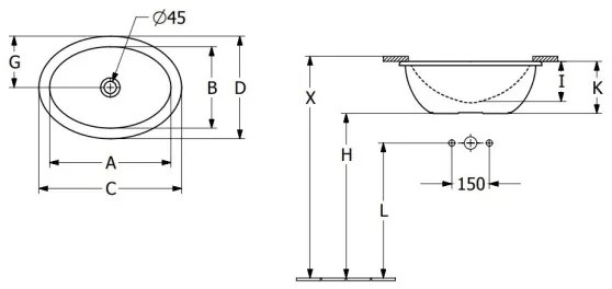 Villeroy & Boch 4A530001 - Zapustené umývadlo LOOP&FRIENDS 43x29 cm keramika/biela