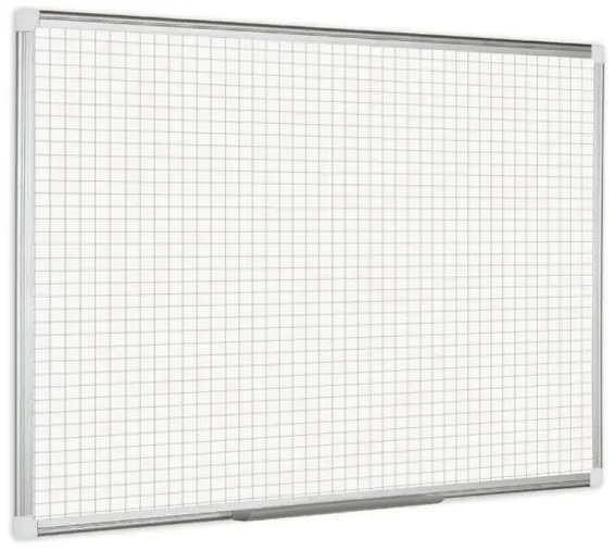 Bi-Office Biela popisovacia tabuľa s potlačou, štvorce/raster, nemagnetická, 1800 x 1200 mm