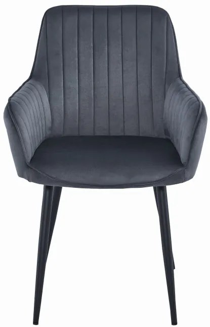 Jedálenská stolička SOLDEN zamatová tmavosivá (čierne nohy)