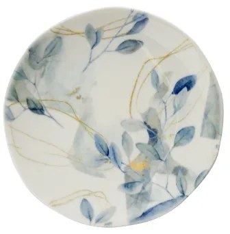 Jedálenská súprava 24 ks, biela/modrá, porcelán