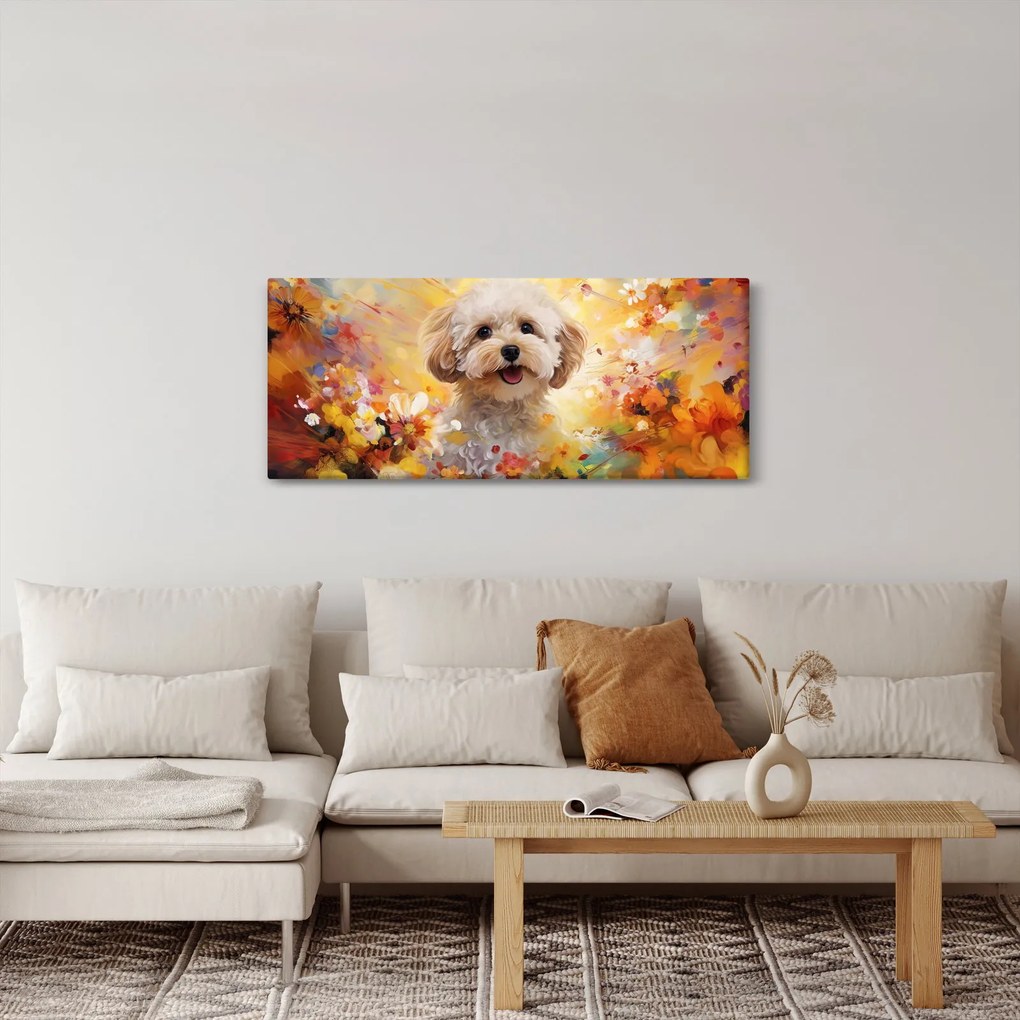 Obraz - Šťastný pes (120x50 cm)