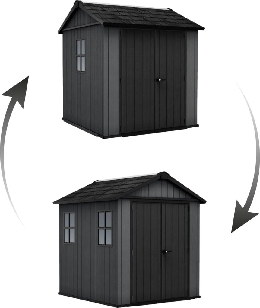 Záhradný domček Keter Newton Plus wide 7x7,5 šedý, s podlahou