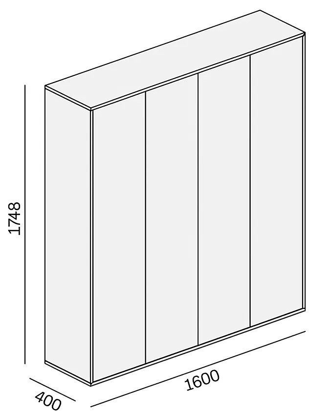 PLAN Skriňa vysoká s dverami BLOCK Wood