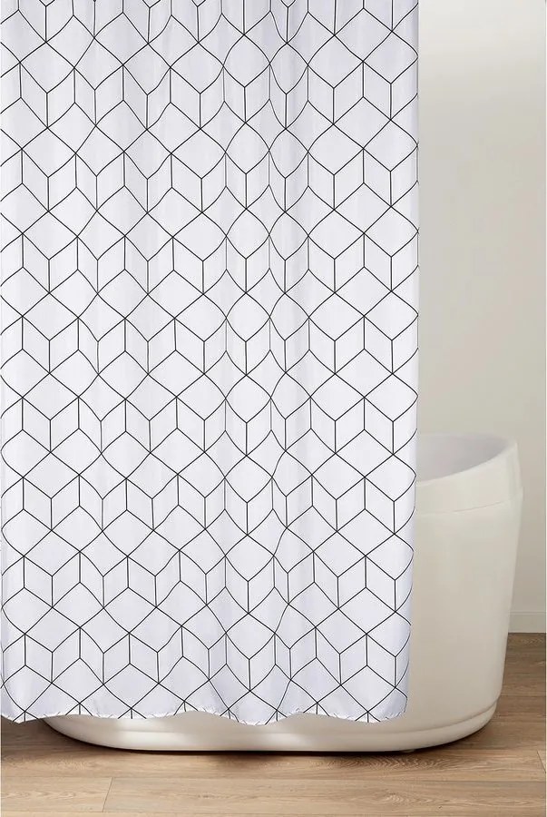 Aqualine Sprchový záves 180x200cm, polyester, kocky ZV029