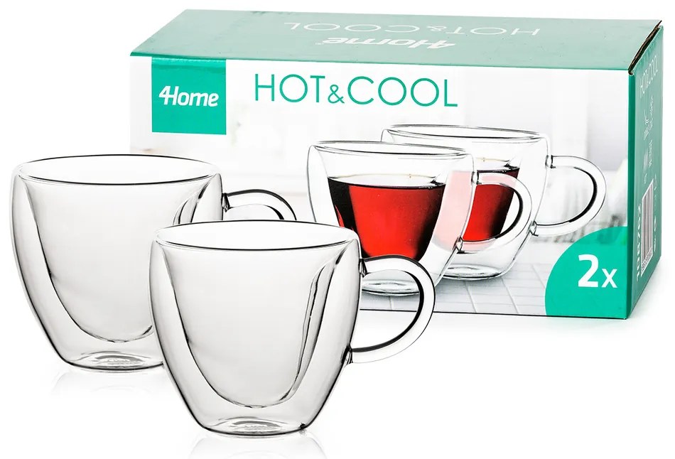 4Home Termo pohár Big Heart Hot&Cool, 250 ml, 2 ks