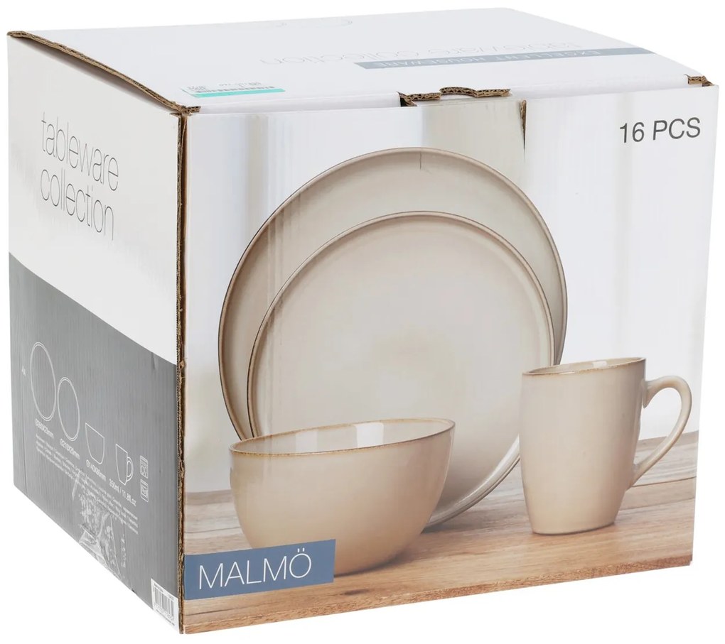 Kameninová jedálenská súprava Beige sada 16ks