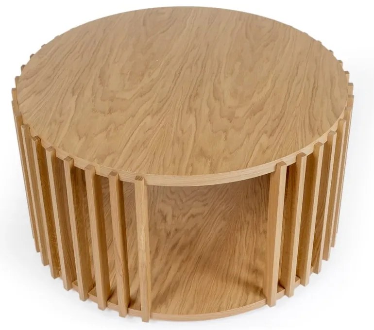 Konferenčný stolík z dubového dreva Woodman Drum, ø 83 cm