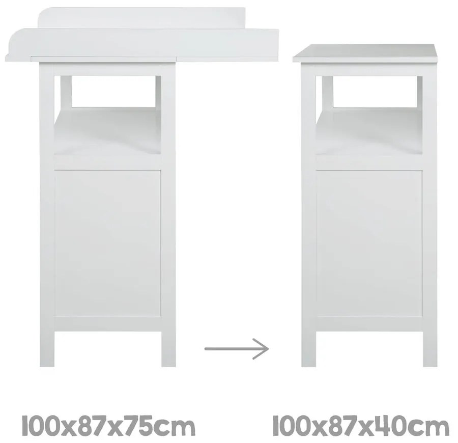 Sivá detská komoda s prebaľovacím pultom 87x100x75 cm Hamburg – Roba