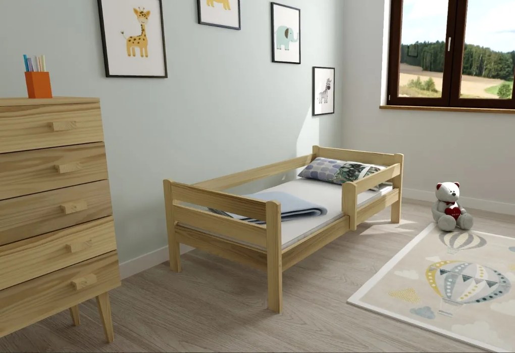 Detská posteľ EDITA z masívu borovice - 200x90 cm - prírodná