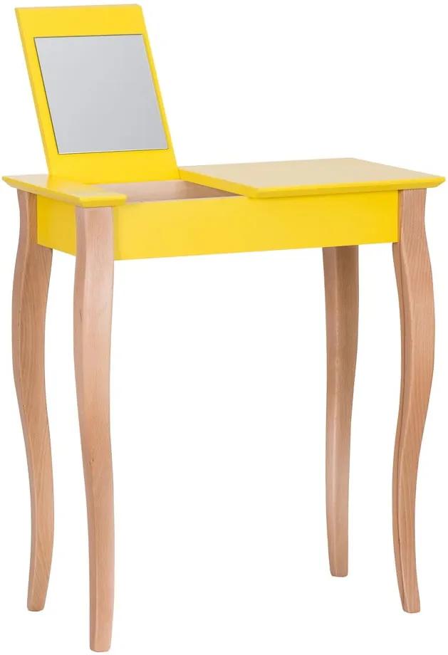 Žltý toaletný stolík so zrkadlom Ragaba Dressing Table, dĺžka 65 cm