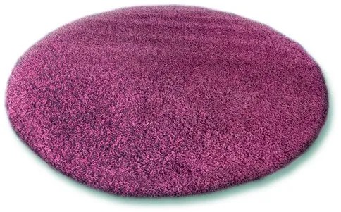 3kraft Kulatý koberec SHAGGY Hiza 5cm fialový