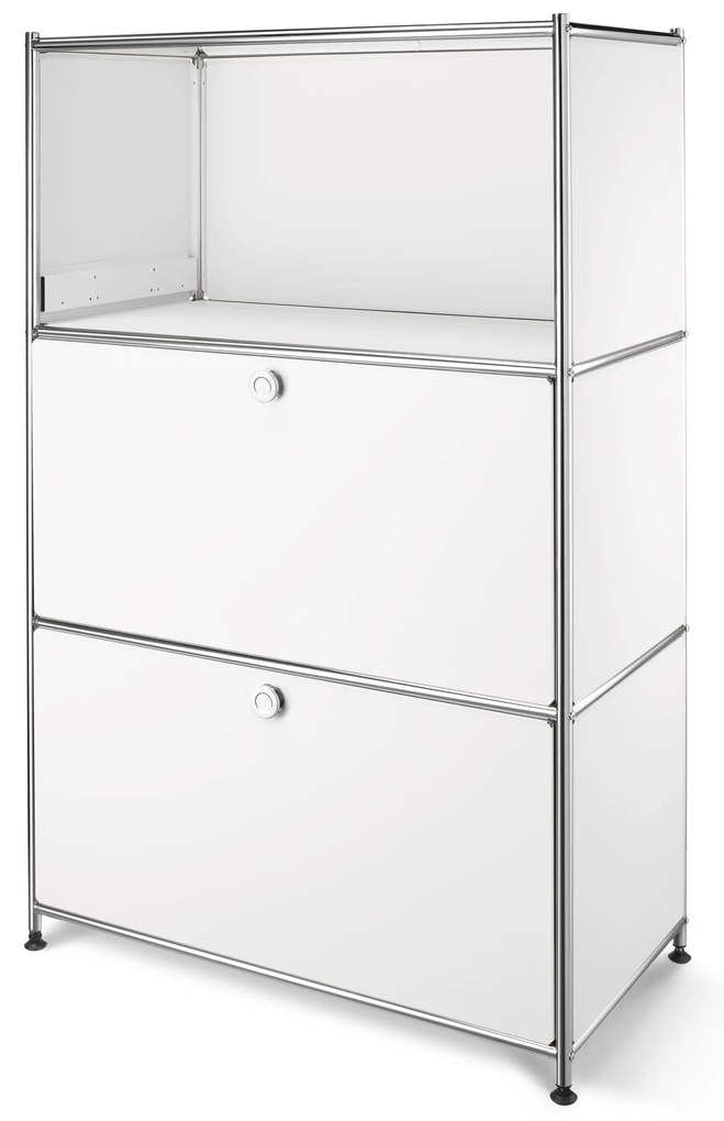 Kovová skrinka »CN3« s 2 výklopnými priečinkami, biela