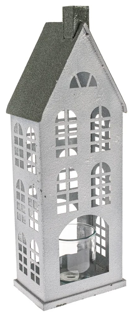 Kovový svietnik Green House, 20 x 14 x 44 cm, 44 cm