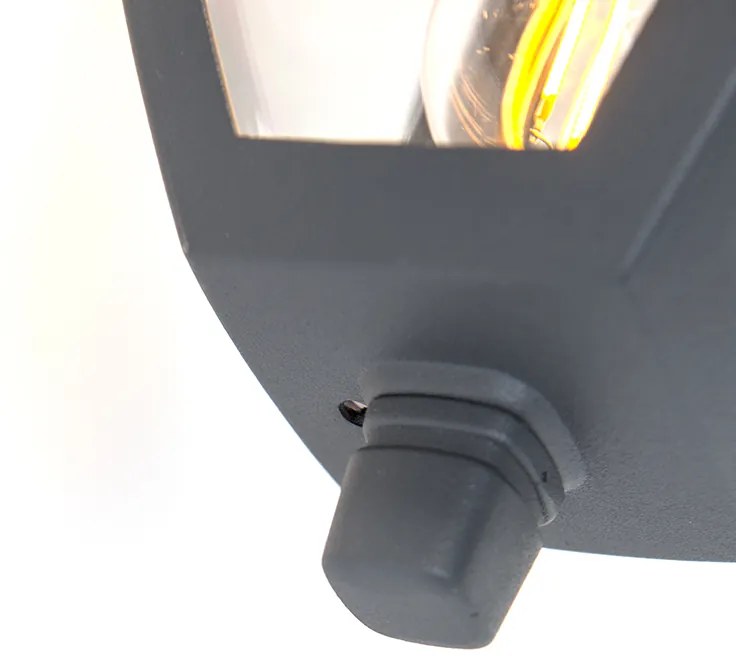 Klasická vonkajšia lampa na stenu tmavosivá IP44 - Platar