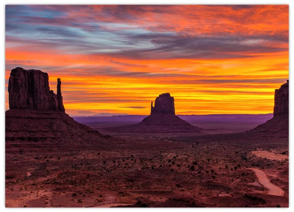 Sklenený obraz - Monument Valley v Arizone (70x50 cm)