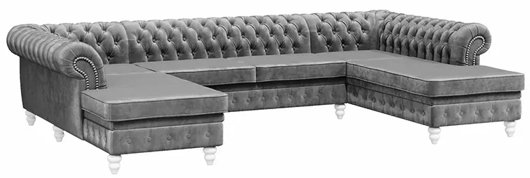 PROXIMA.store - Luxusná sedačka CHESTERFIELD LONG U FARBA NÔH: čierna, DRUH LÁTKY: TORRE - 17, FARBA OZDOBNÝCH ŠPENDLÍKOV: barok