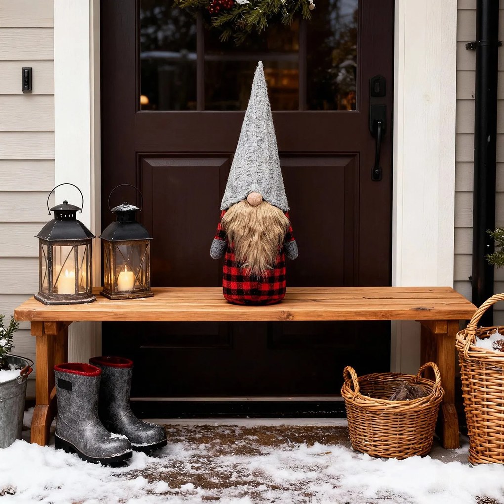 Tutumi Tutumi, vianočný trpaslík 40 cm, šedá-červená, CHR-09639