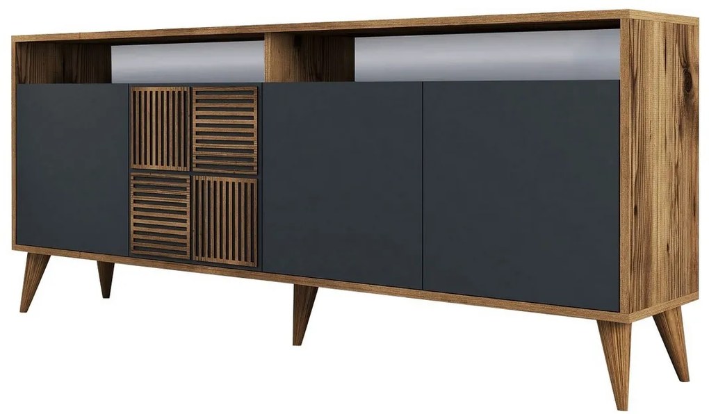 Skrinka Milan 2 Walnut and Anthracite