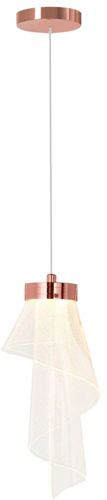 Toolight Toolight, LED závesné svietidlo, 10W, 4000K, 467lm, APP1765-1CP, ružové zlato, OSW-09309