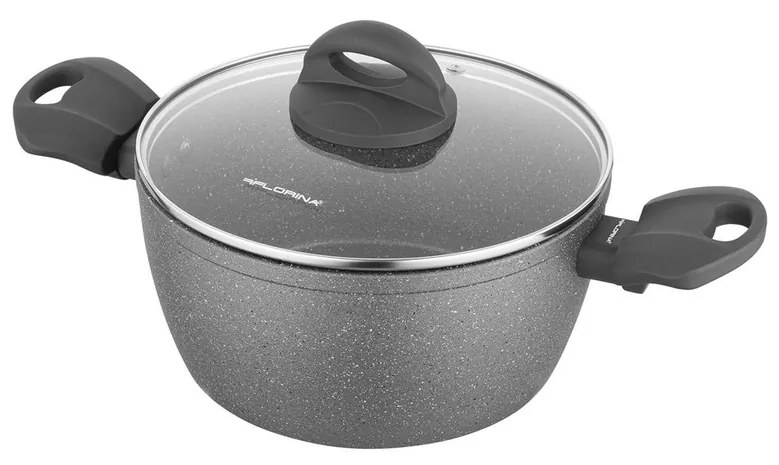 Florina Kamenný hrniec s pokrievkou na indukciu a plyn Lava Stone MG, 16 cm, 1,2 l, pr. 16 cm