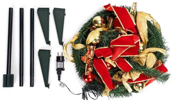 Aigostar - LED vonkajší vianočný strom 80xLED/230V 1,2m IP44 červeno-zlatý teplá biela