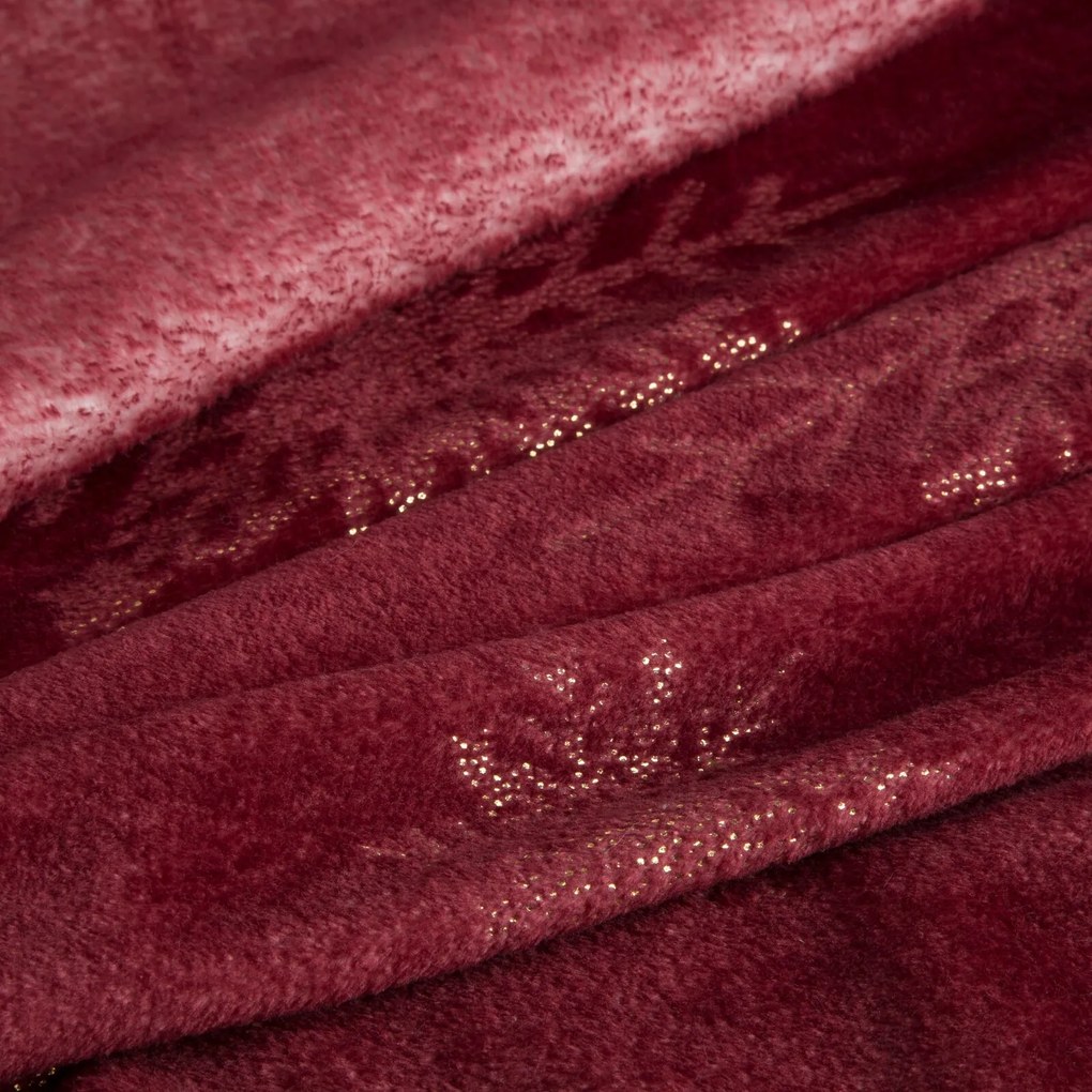 VIANOČNÁ FLANELOVÁ DEKA SNOW GOLD 150X200 CM VZOROVANÁ