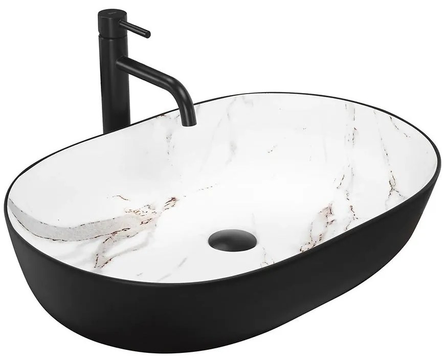 Umývadlo na dosku Cleo 61 Black/Aiax Matt