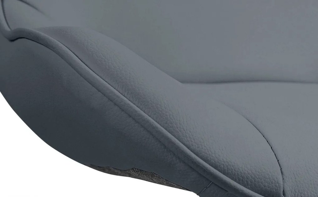 Barová stolička Vonore - koženka, chróm rám - Sivá