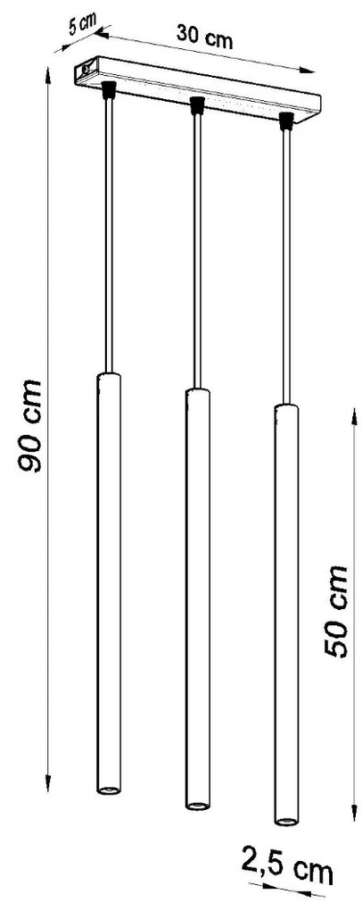 Závesné svietidlo Pastelo, 3x biele kovové tienidlo