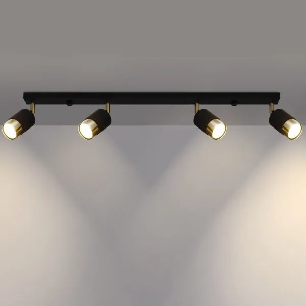 Sollux SL.1072 - Bodové svietidlo NERO 4xGU10/40W/230V čierna/zlatá