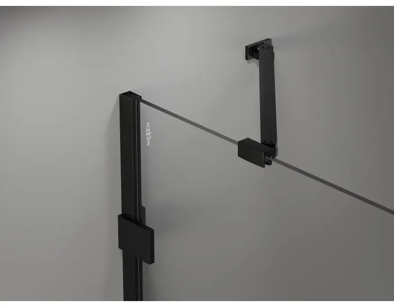 Mexen Lunar Duo, výklopný sprchový kút 115 x 70 cm, 8mm číre sklo, čierny profil, 834-115L-070P-70-00