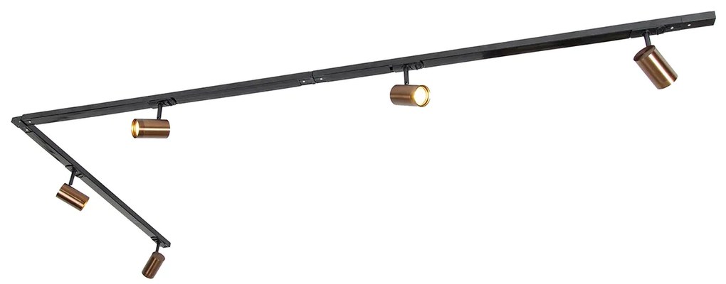 Moderný 1-fázový koľajnicový systém vrátane 5 Wi-Fi GU10 tmavo bronzových - Jeana