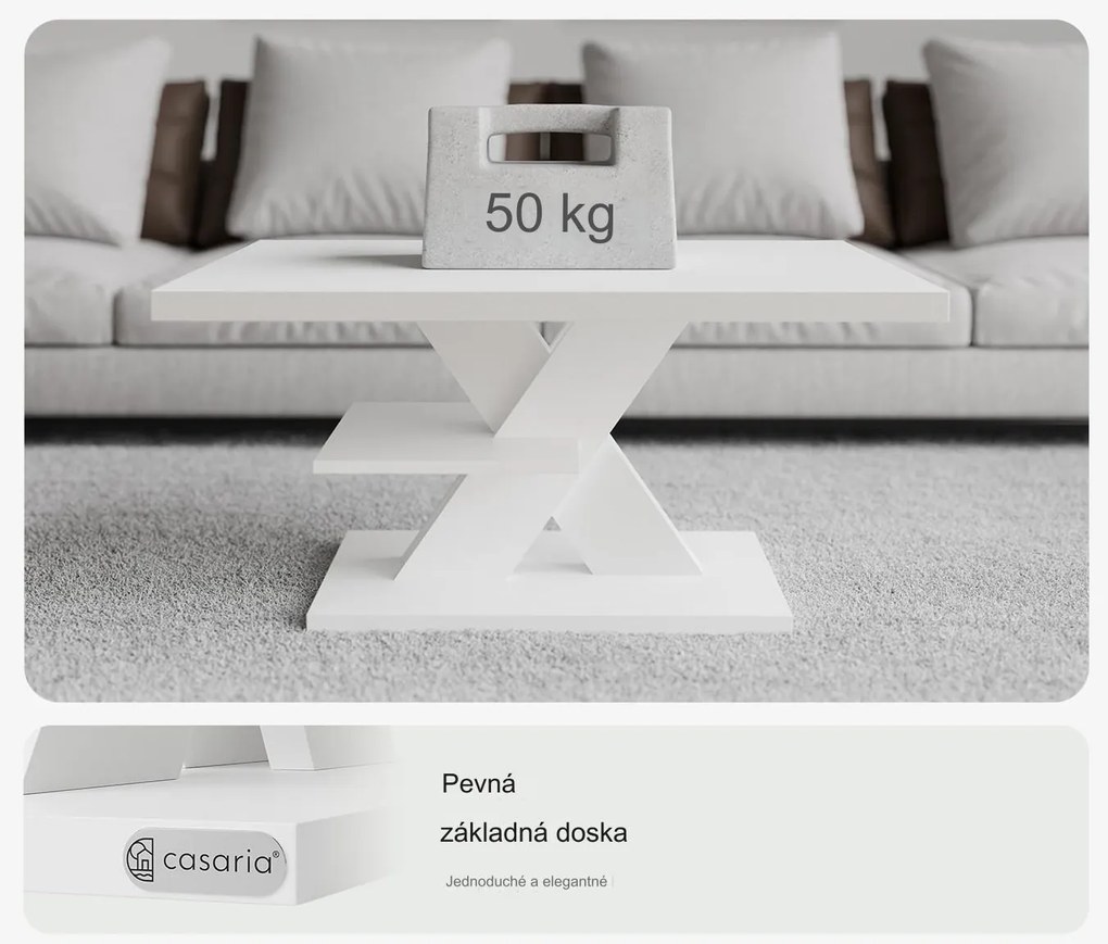 InternetovaZahrada Konferenčný stolík Detroit 90x60x45cm - biely
