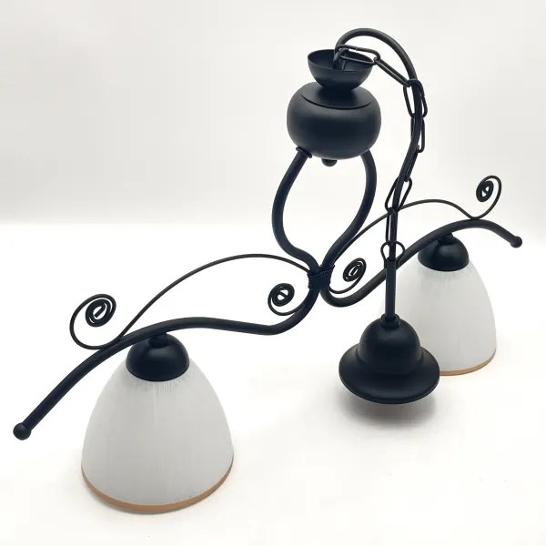 Luster na reťazi RETRO 2xE27/60W/230V matná čierna