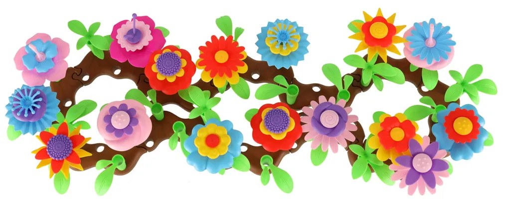 KIK Kreatívna stavebnica Kvetinová záhrada 104 dielov – plastové bloky pre deti 3+