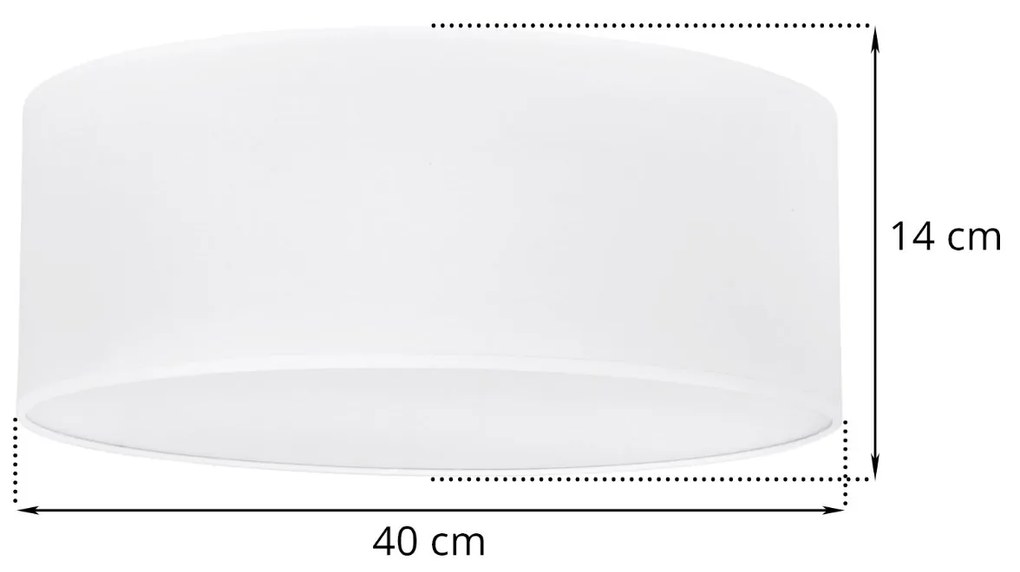 Stropné svietidlo Gaja, 1x biele textilné tienidlo, (biele plexisklo), (fi 40cm)