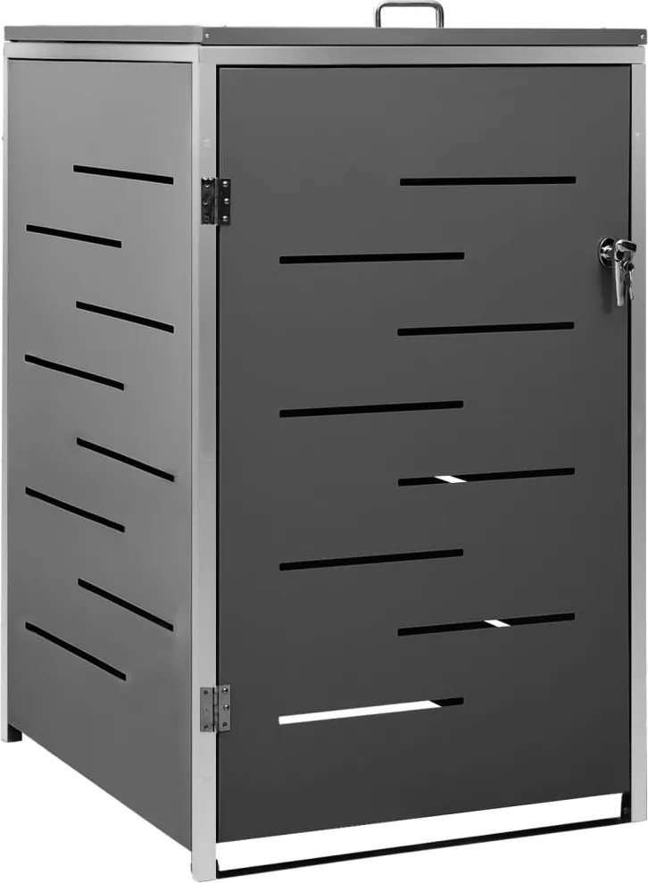 vidaXL Ohrada na 1 odpadkový kôš 69x77,5x112,5 cm nehrdzavejúca oceľ