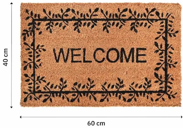 Bestent Vstupná čistiaca rohož PVC a Kokos 40x60cm Welcome Black