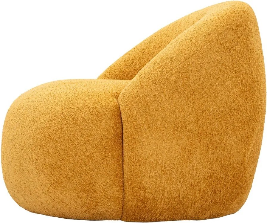 Kreslo z textílie buklé v horčicovej farbe Ginerva – Mauro Ferretti